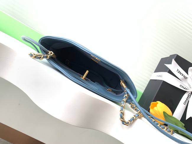 CHANEL 31 MINI SHOPPING BAG Suede Calfskin AS4133 dark blue