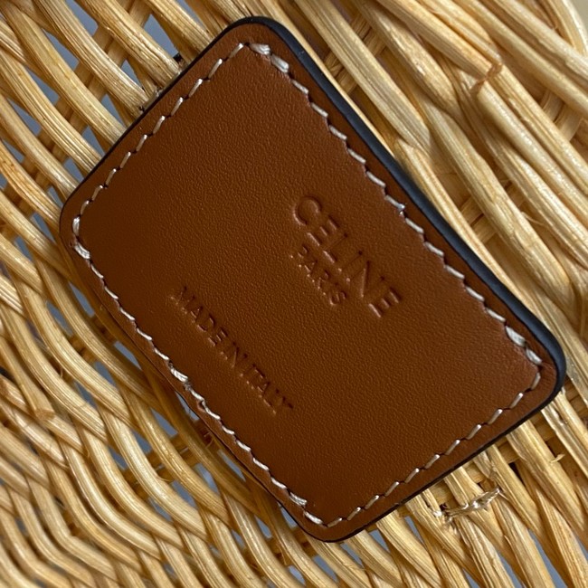 Celine TEEN COUFFIN IN WICKER AND NATURAL CALFSKIN 116572 NATURAL & TAN