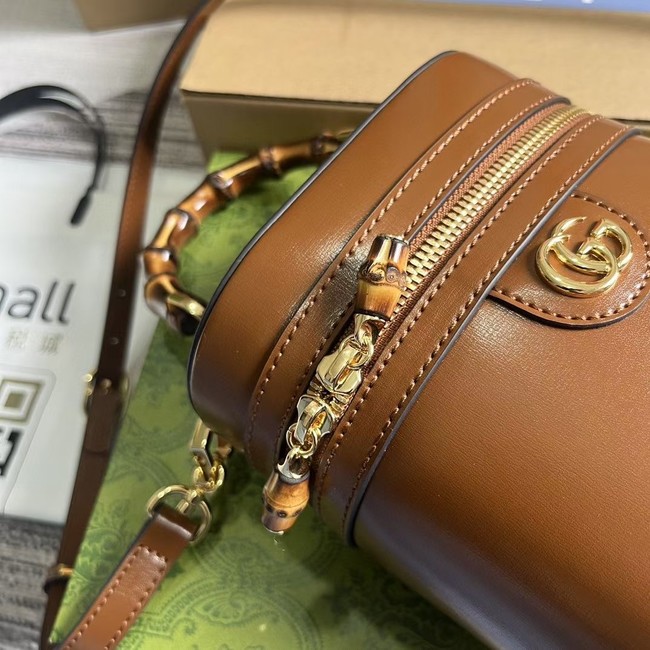 GUCCI MINI VANITY BAG WITH BAMBOO HANDLE 760200 brown