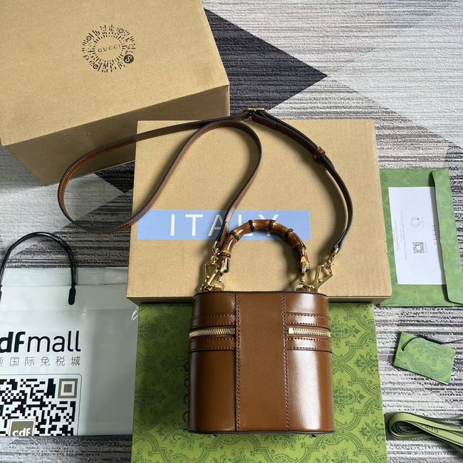 GUCCI MINI VANITY BAG WITH BAMBOO HANDLE 760200 brown