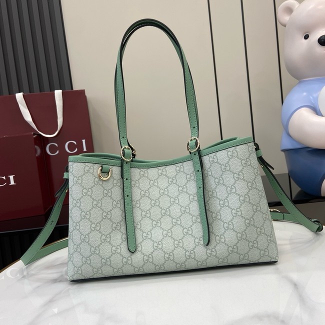 GUCCI GG EMBLEM MEDIUM TOTE BAG 815214 Sage green