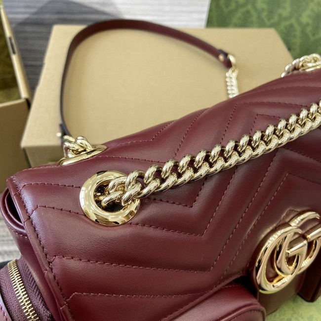 GUCCI GG MARMONT SMALL SHOULDER BAG 795228 Rosso Ancora red