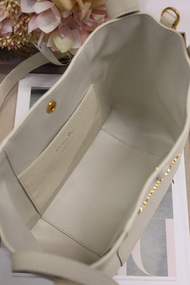 Dior Medium Signature Bucket Bag Grained Calfskin M2841USKU Latte