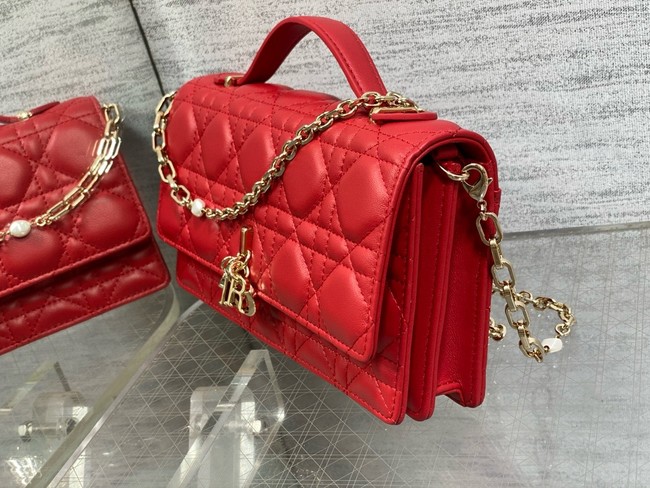 My Dior Mini Bag Cannage Lambskin S0980ONMJ red