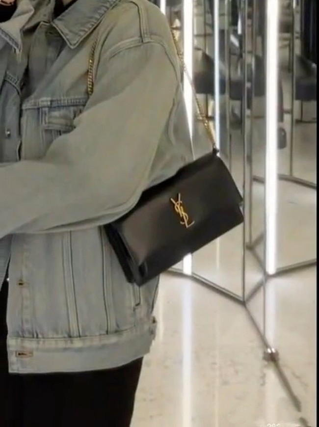 SAINT LAUREN SUNSET CLUTCH IN BOX SAINT LAURENT 810997 NOIR