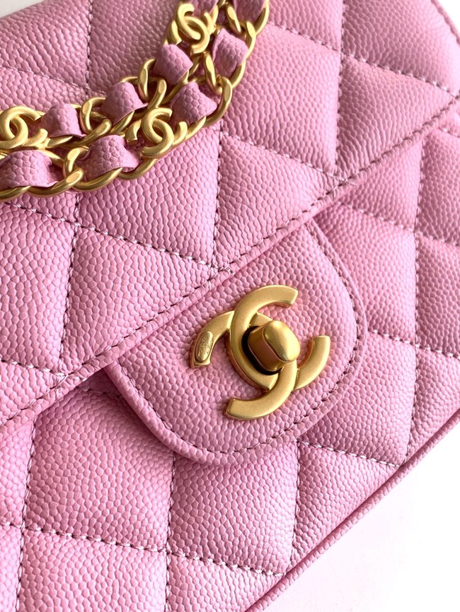 Chanel Grained Calfskin Shoulder Bag AS5329 pink