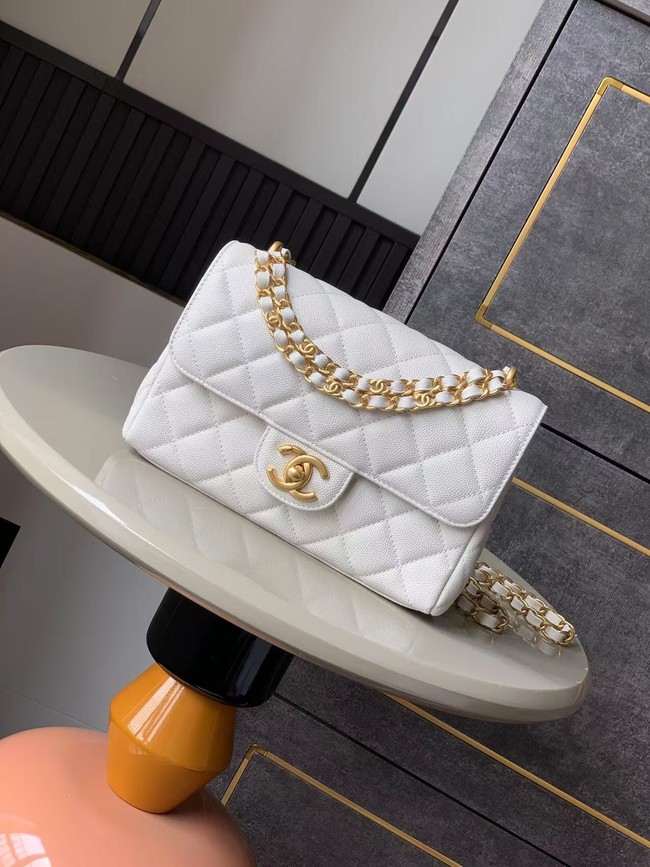 Chanel Grained Calfskin Shoulder Bag AS5330 white