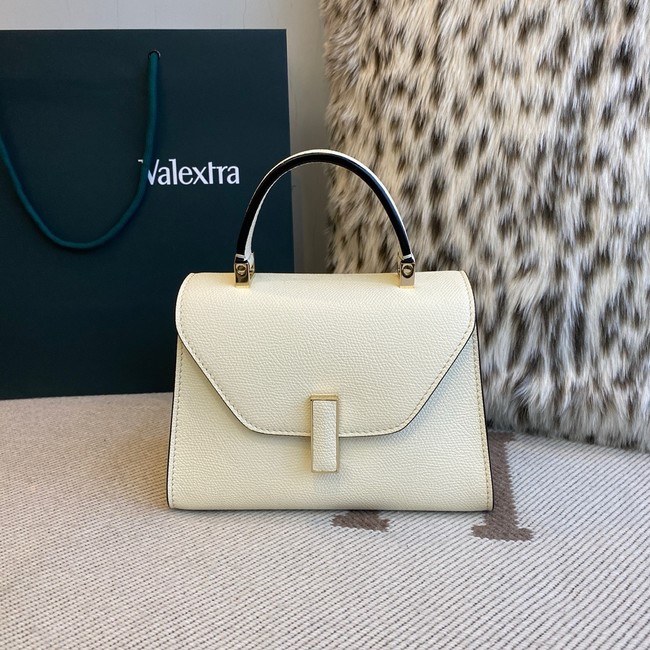 Valextra Iside Top Handle Mini Bag 00359 Cream
