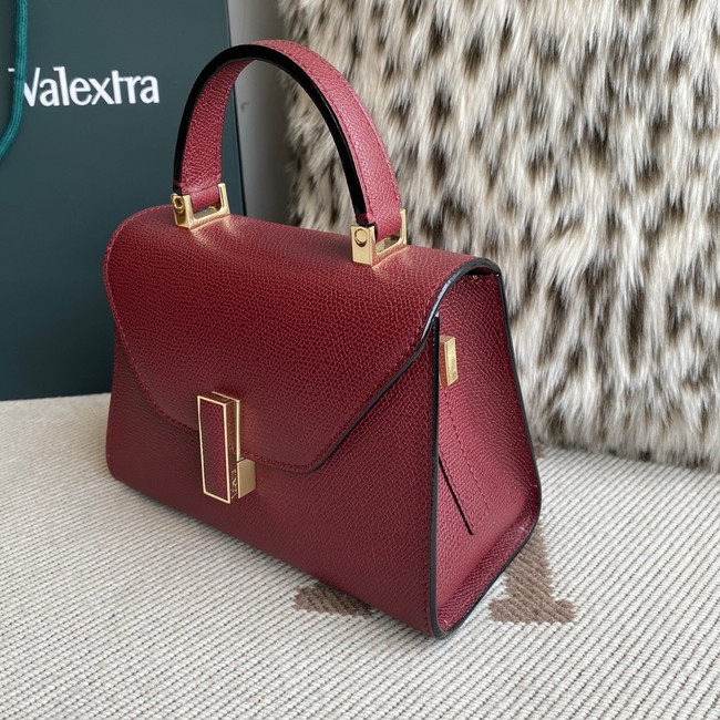 Valextra Iside Top Handle Mini Bag 00359 burgundy