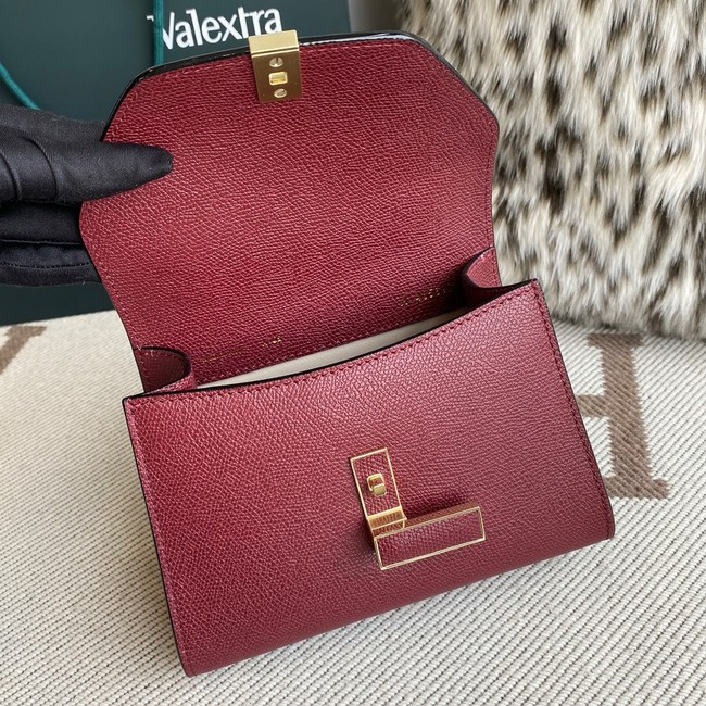 Valextra Iside Top Handle Mini Bag 00359 burgundy