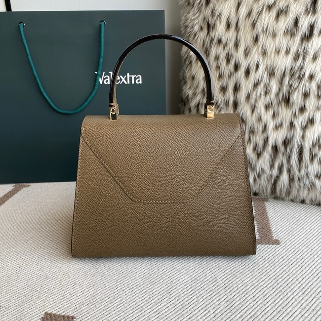 Valextra Iside Top Handle Mini Bag 00360 DARK BROWN