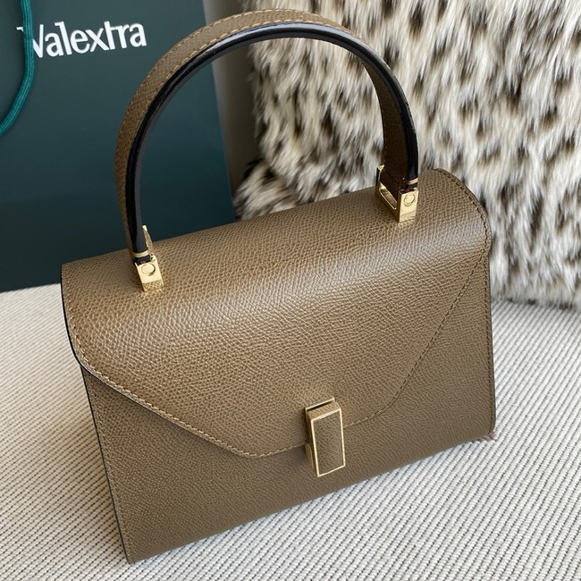Valextra Iside Top Handle Mini Bag 00360 DARK BROWN