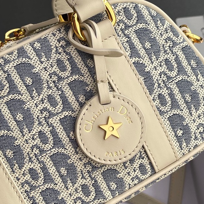 D-Vibe East-West Nano Bag Dior Oblique Jacquard S2388UTZQ Light Biscuit Smooth Calfskin