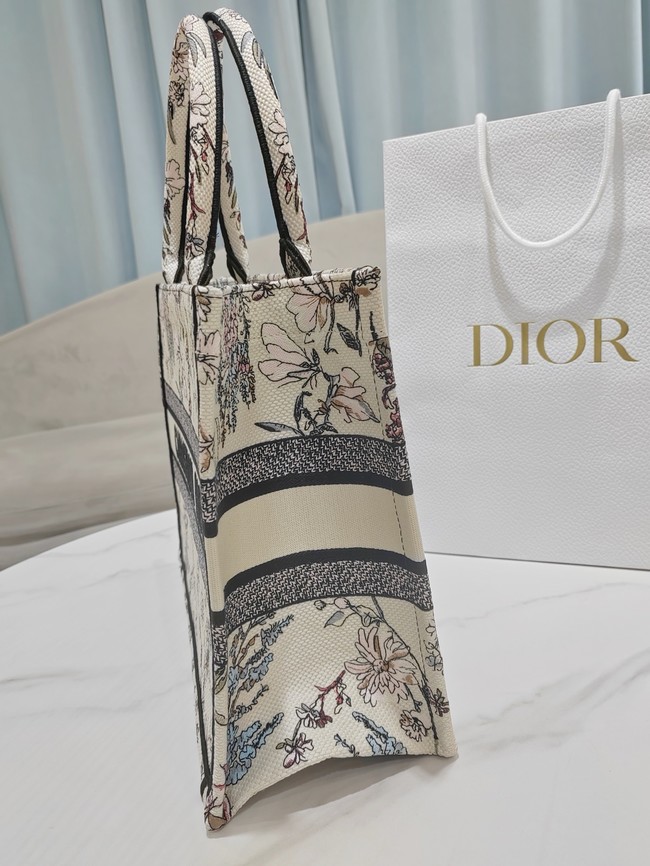 Medium Dior Book Tote Dior Pivoine Beige Millefiori Embroidery M1296ZEXH-1
