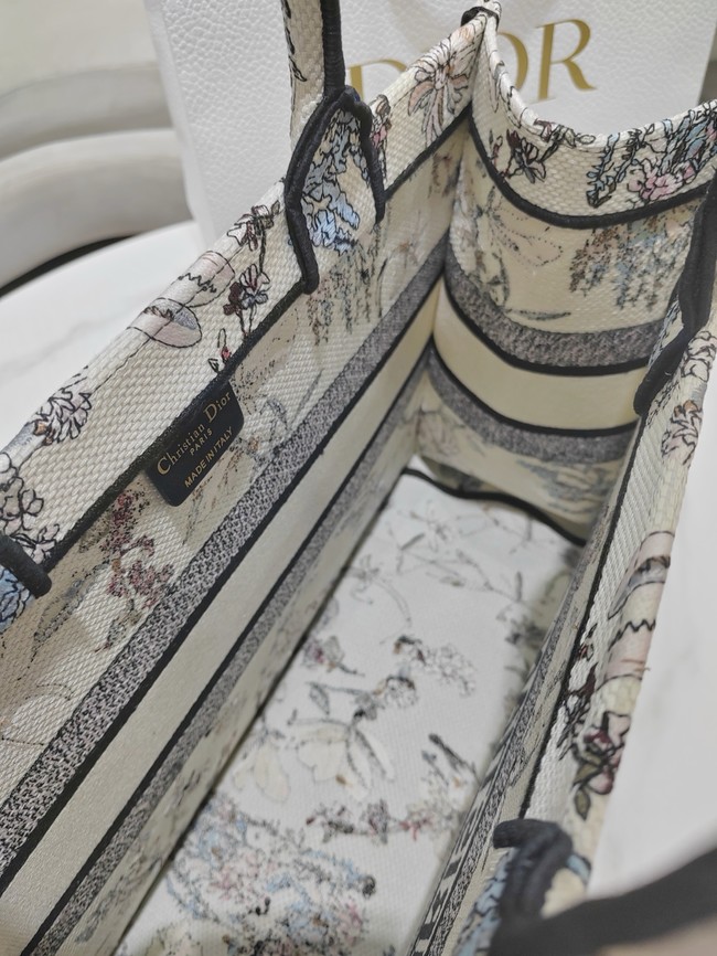 Medium Dior Book Tote Dior Pivoine Beige Millefiori Embroidery M1296ZEXH-1