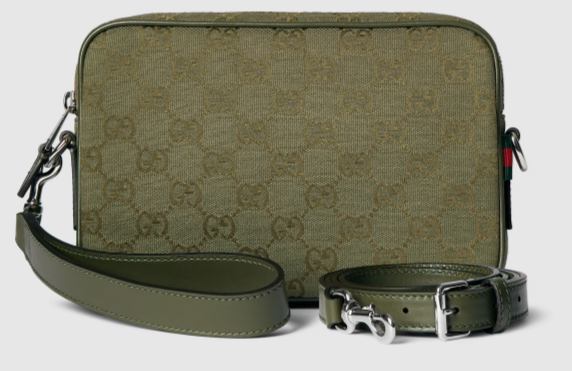 GUCCI GG CANVAS SMALL CROSSBODY BAG 834802 Forest green