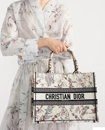 Medium Dior Book Tote Dior Pivoine Beige Millefiori Embroidery M1296ZEXH-1
