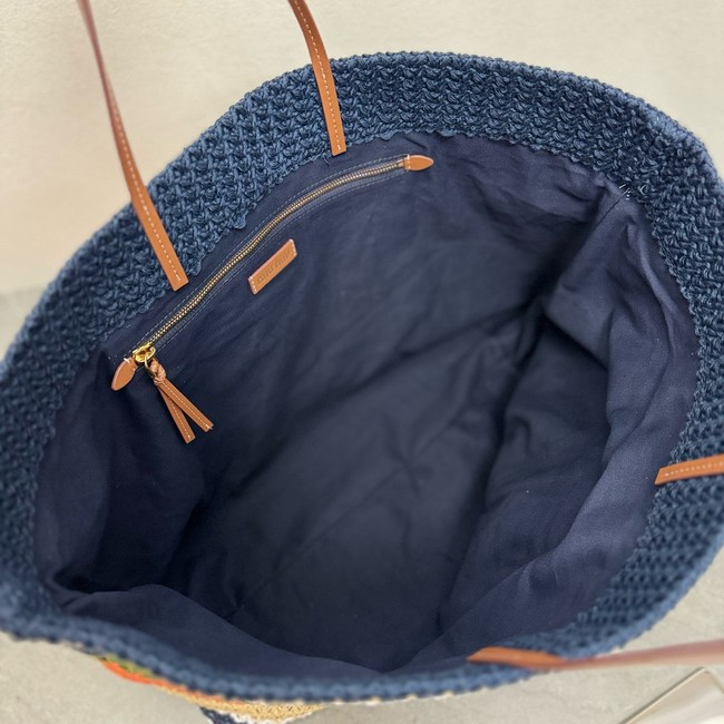 miumiu Raffia effect woven tote bag 5GB228-4