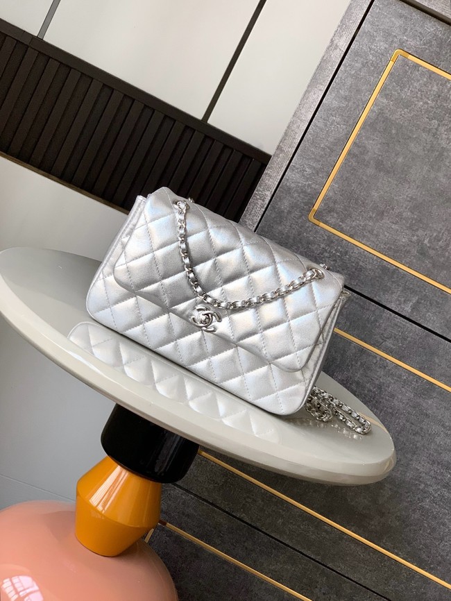 Chanel CLASSIC Original Lambskin 11.12 HANDBAG AS6565 Silver