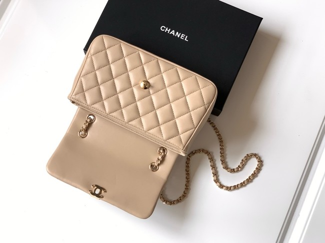 Chanel CLASSIC Original Lambskin 11.12 HANDBAG AS6565 light apricot