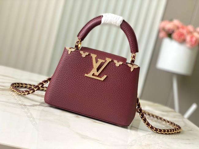 Louis Vuitton Capucines BB M48865 burgundy&Crystal