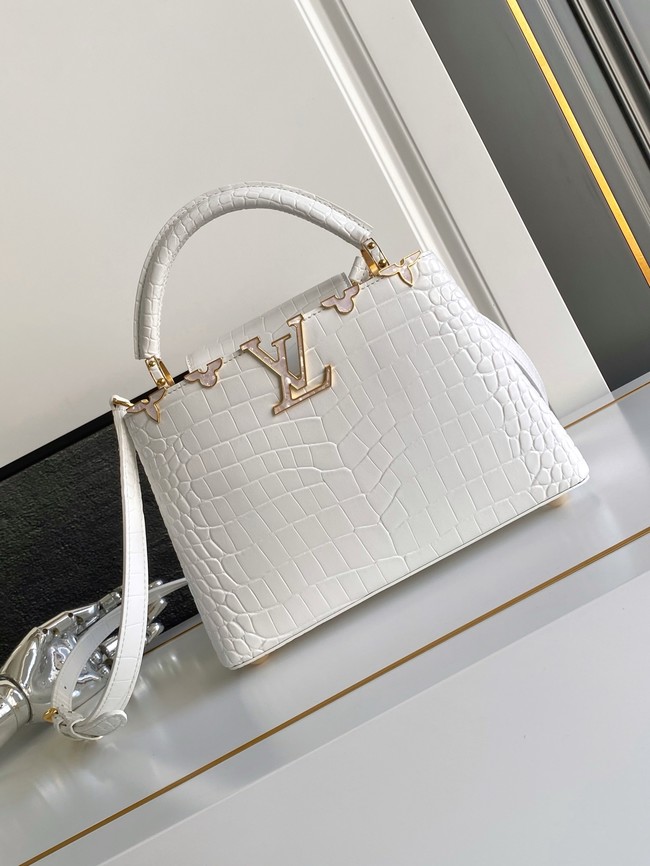 Louis Vuitton Capucines Crocodile pattern BB M86154 WHITE