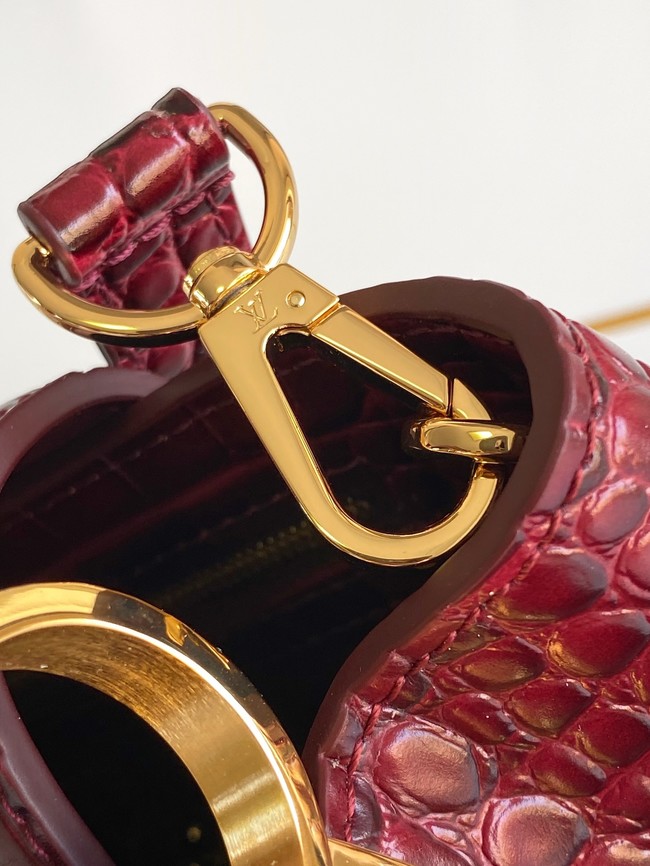 Louis Vuitton Capucines Crocodile pattern BB M92173 burgundy