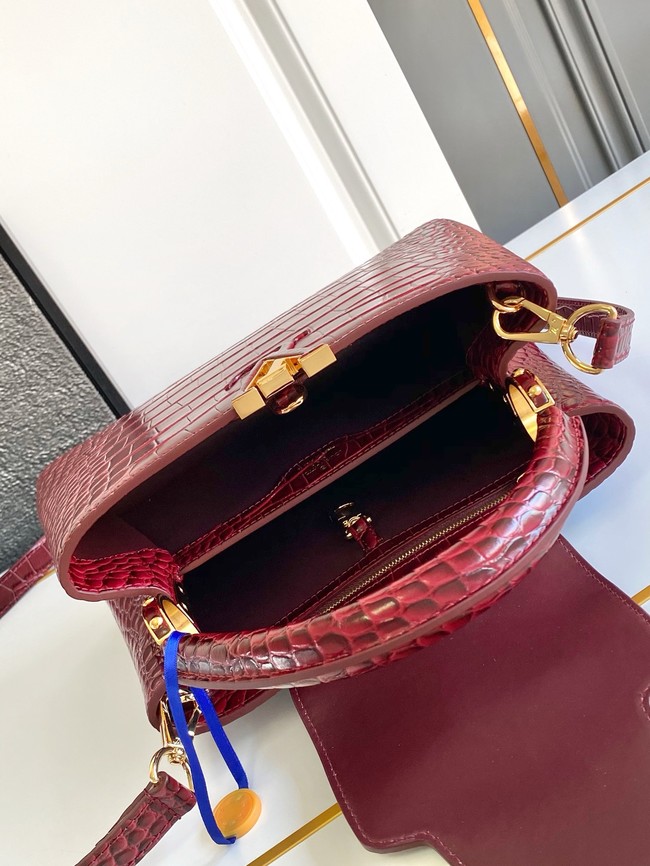 Louis Vuitton Capucines Crocodile pattern BB M92173 burgundy