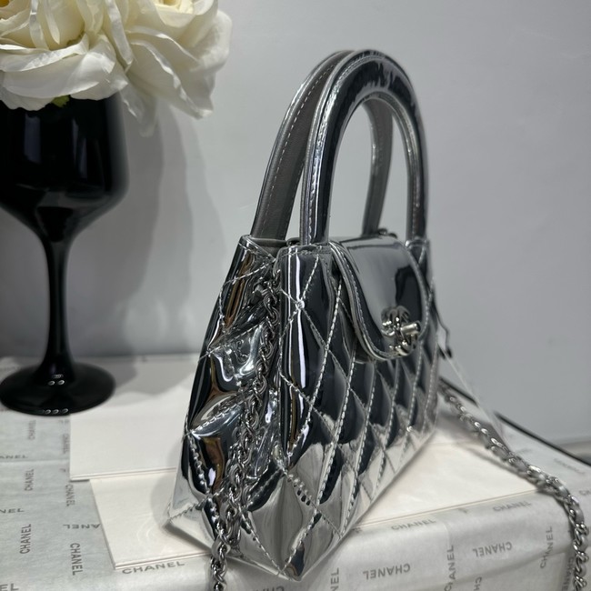 Chanel MINI SHOPPING BAG Patent leather AS4416 Silver