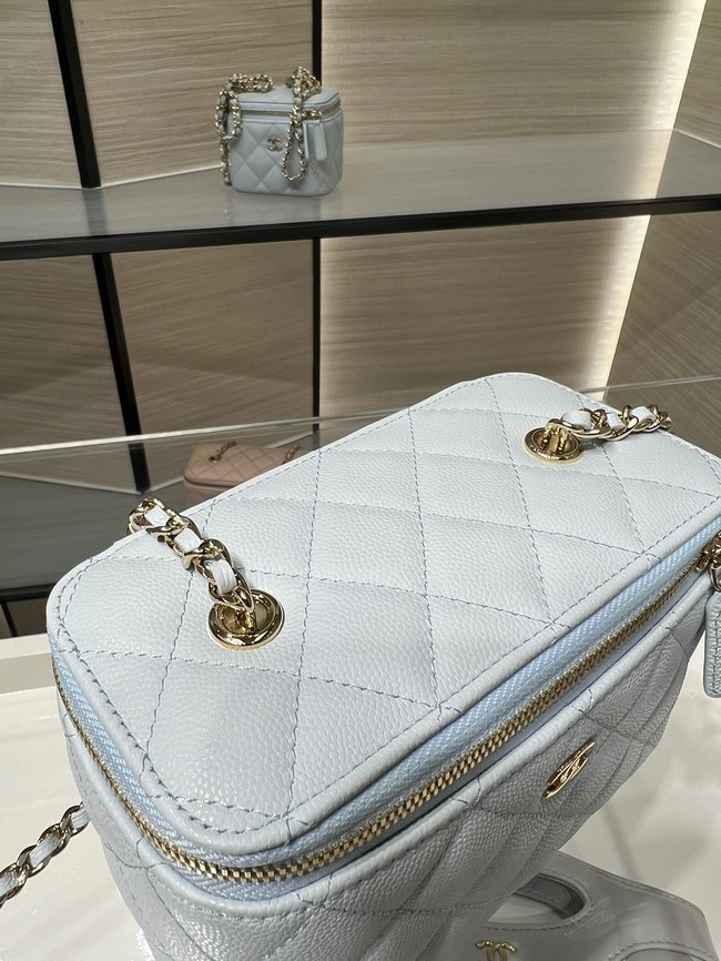 CHANEL Classic Small Vanity with Chain AP1341 light blue