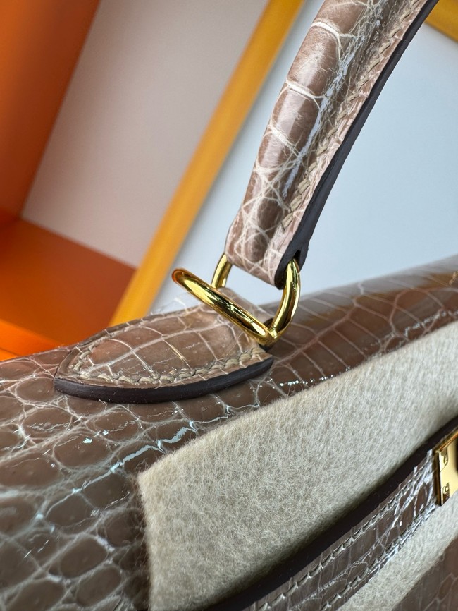 Hermes Kelly Shoulder Bags Nile crocodile leather KL3598-10