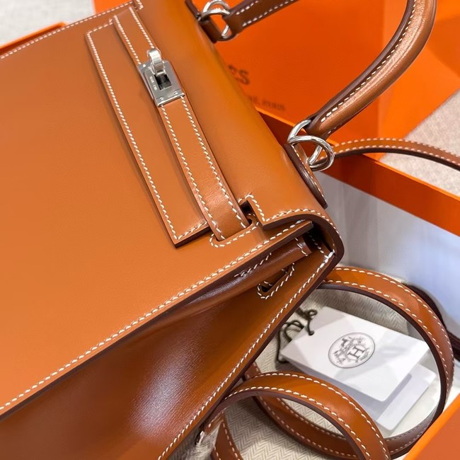 Hermes Kelly  Shoulder Bags Smooth Box Leather KL2899 brown 