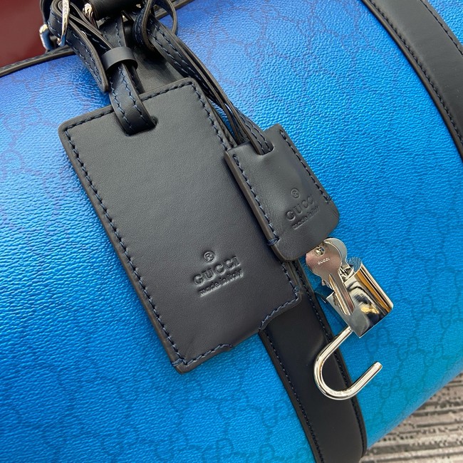 Gucci Original Leather GG Supreme Travel Bag 835688 blue