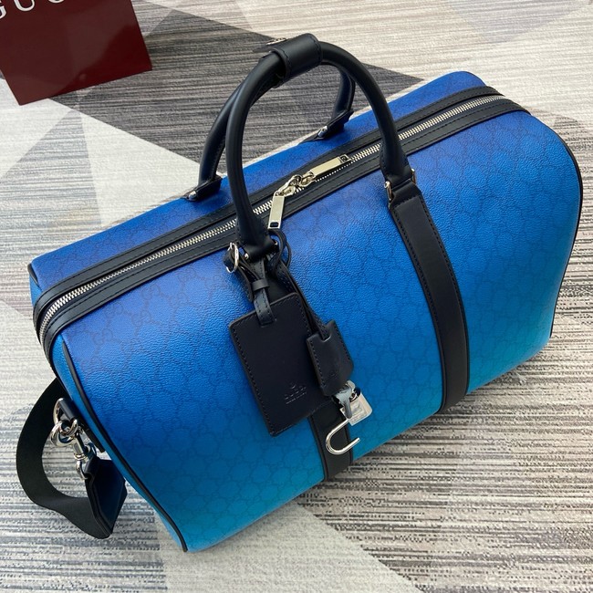 Gucci Original Leather GG Supreme Travel Bag 835688 blue