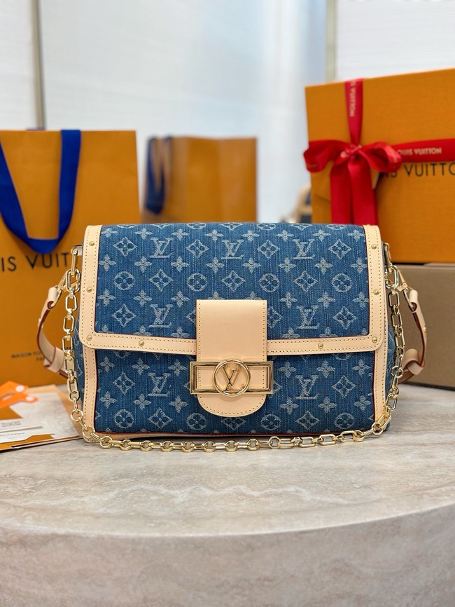 Louis Vuitton NEW Dauphine Soft GM M13319 Denim Blue