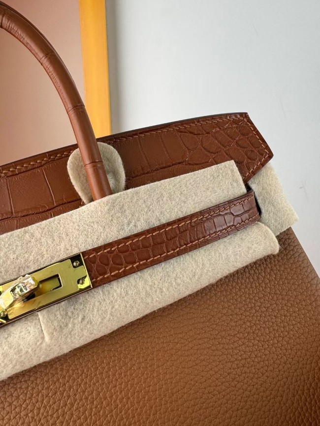 Hermes Birkin Bag Leather Nile crocodile&togo HBK2530-15