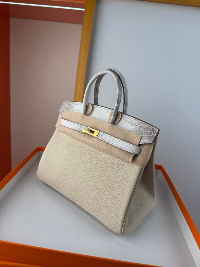 Hermes Birkin Bag Leather Nile crocodile&togo HBK2530-19