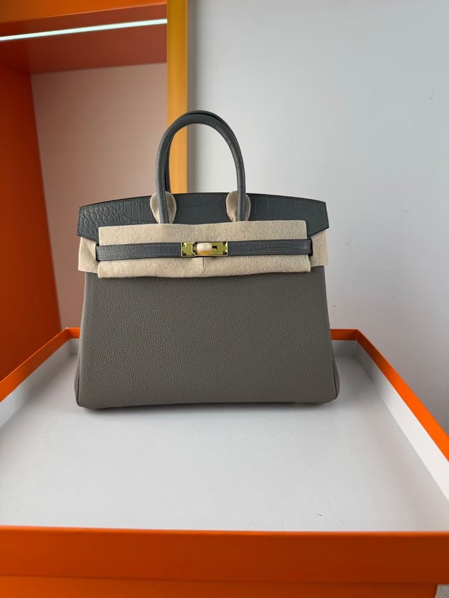 Hermes Birkin Bag Leather Nile crocodile&togo HBK2530-7