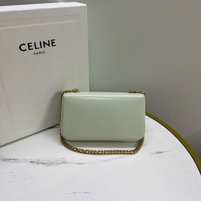Celine CHAIN SHOULDER BAG TRIOMPHE IN SHINY CALFSKIN 197992 light green