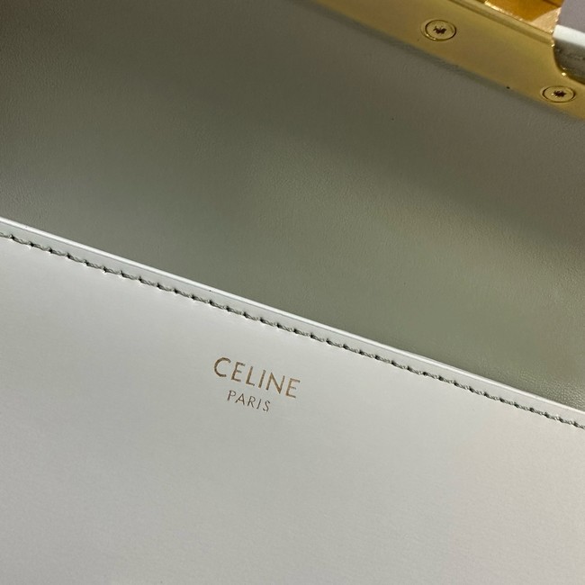 Celine CHAIN SHOULDER BAG TRIOMPHE IN SHINY CALFSKIN 197992 light green