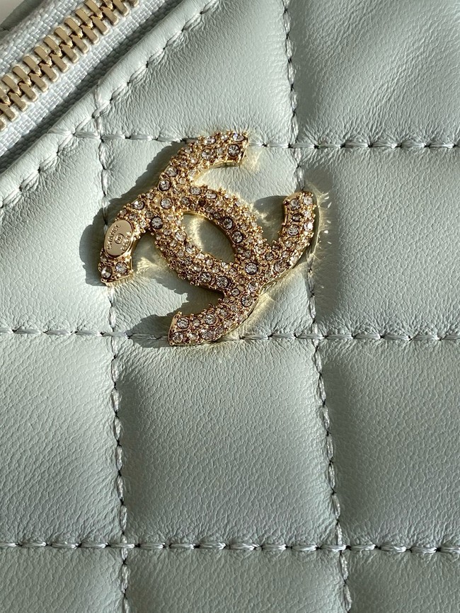 Chanel MINI FLAP BAG CLUTCH WITH CHAIN Gold-Tone Metal AP4325 gray