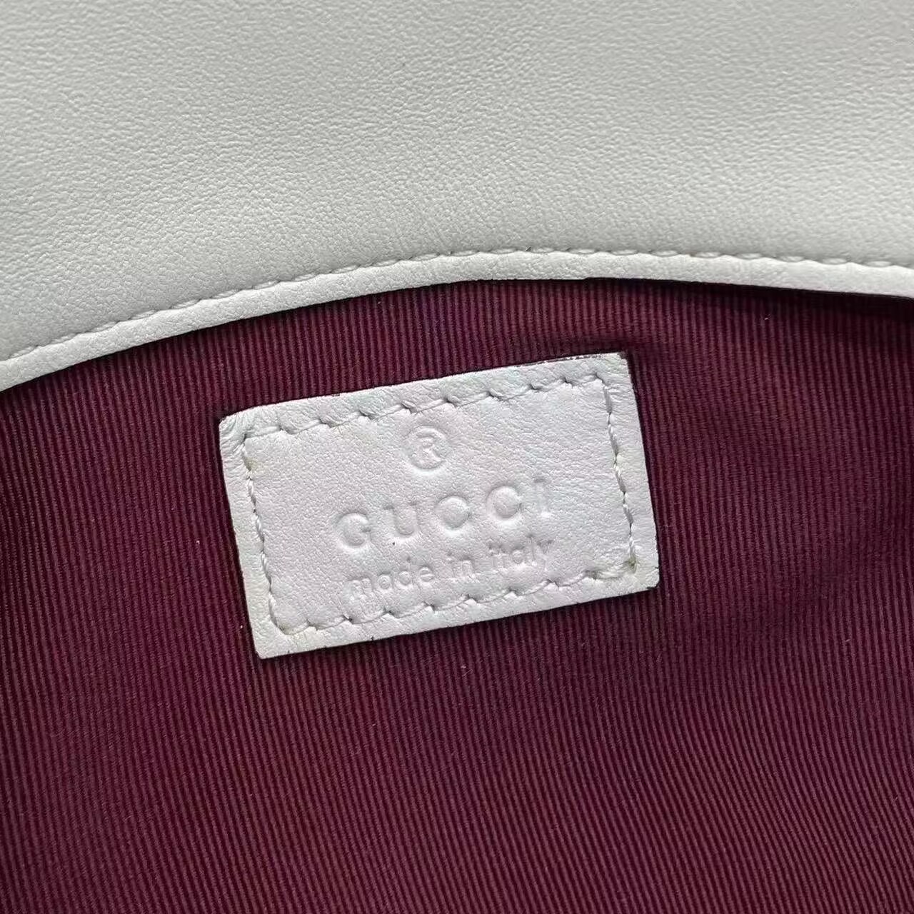 GUCCI GG MARMONT MINI SHOULDER BAG 841290 White&Light Gold-Tone