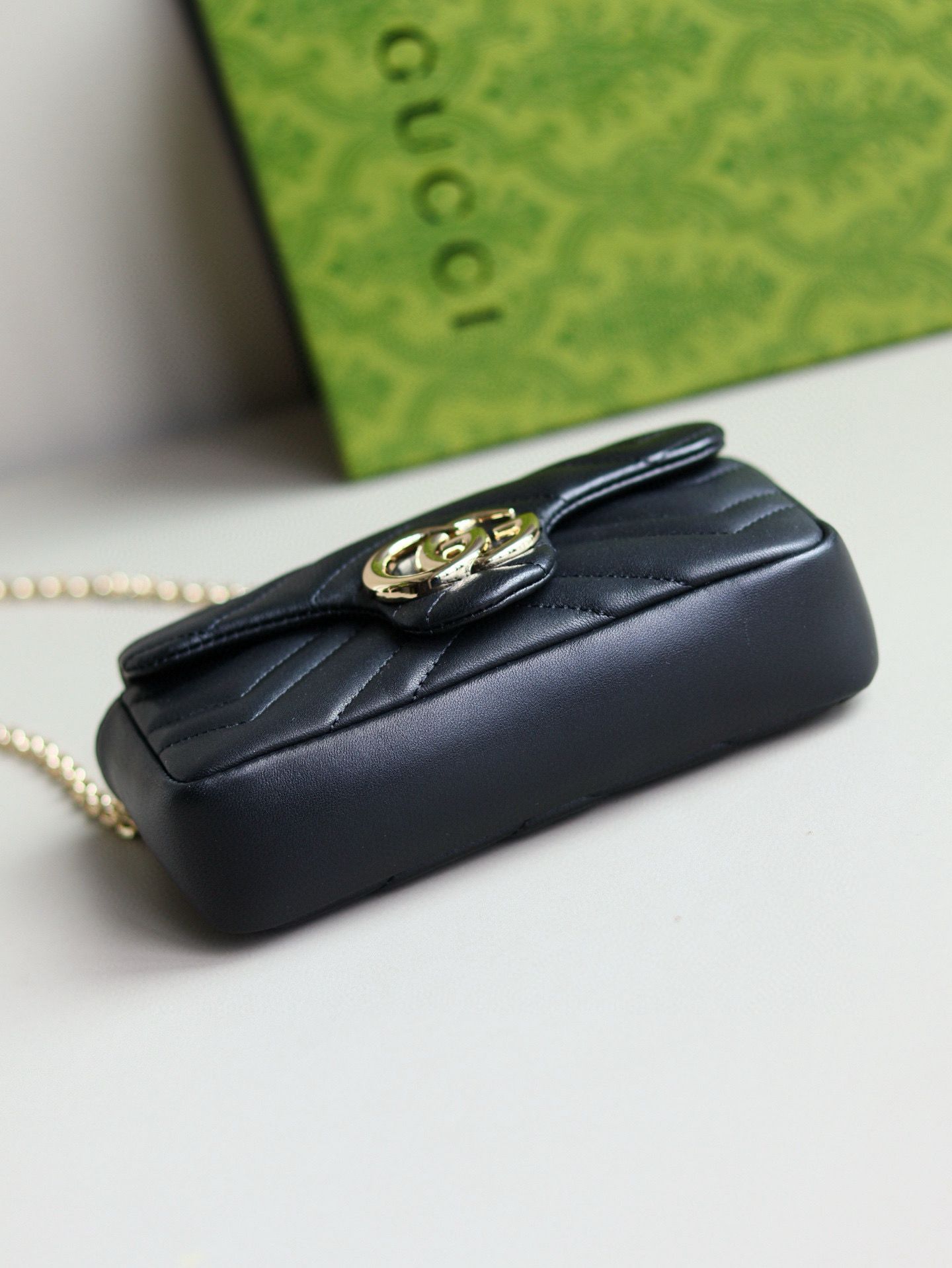 GUCCI GG MARMONT MINI SHOULDER BAG 841290 Black&Light Gold-Tone GUCCI GG MARMONT MINI SHOULDER BAG 841290 Black&Light Gold-Tone