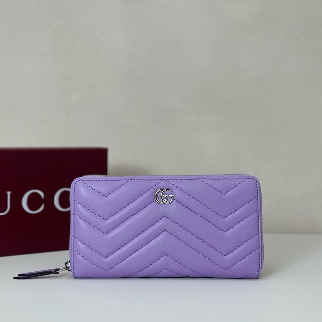 Gucci GG Marmont zip around wallet 837758 Purple