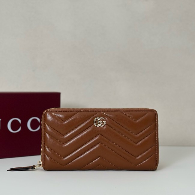 Gucci GG Marmont zip around wallet 837758 brown