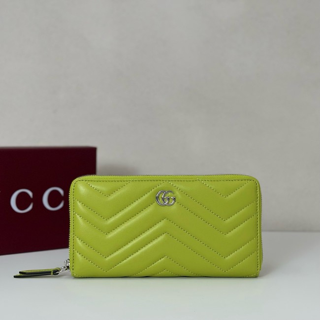 Gucci GG Marmont zip around wallet 837758 green