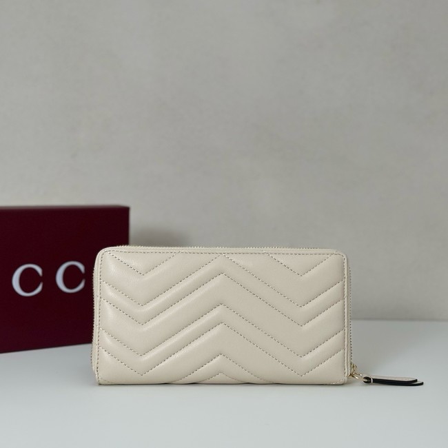 Gucci GG Marmont zip around wallet 837758 white
