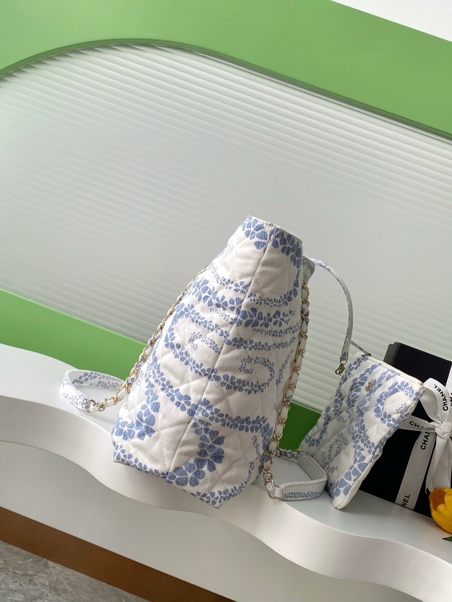 Chanel Shopping Bag AS5429 Light blue & White