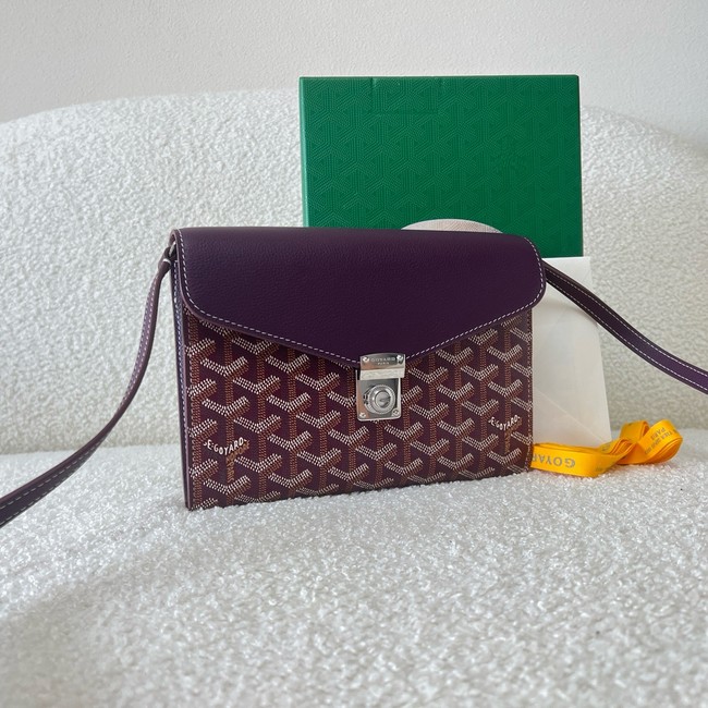 Goyard Calfskin Leather Shoulder Bag 55698 Purple