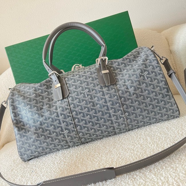 Goyard Calfskin Leather Travel Bag 55699 gray